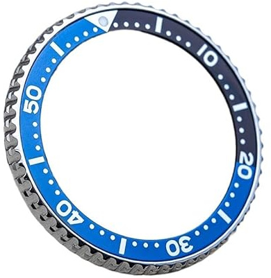 Hyuwdai 41 mm x 32 mm Lünette Doppelzahnrad Ring Uhrengehäuse Felgen Stahlring kompatibel SKX007 SKX009 SKX011 Edelstahl-Lünette (S14)