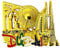 Dubai Magnet - Dubai Souvenir Magnet - Dubai Landmarks Metal Fridge Magnets - UAE Gift Magnets - Dubai Burj Khalifa (Gold)