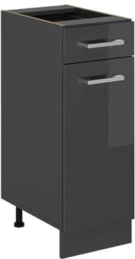 Vicco Küchenunterschrank R-Line, Anthrazit Hochglanz, 30 cm ohne Arbeitsplatte