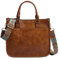 Mabecol Damen Handtasche PU Leder Umhängetasche Schultertasche Mittelgroß Shopper Tasche, Elegante Damentasche mit Reißverschluss für Alltag, Arbeit, Reisen und Freizeit (Braun)