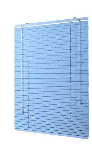 X1NGFU Aluminium Metall Jalousien,Blau Blackout Horizontal Jalousette,25mm Lamellen Verdunkelungs-Rollo,Sonnen- Sichtschutz,Raumverdunkelung für Büro,Anpassbar,Breite × Höhe (90cm x 120cm)