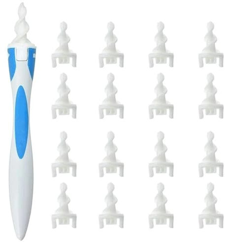 Ear Wax Removal Kit - Ear Cleaner - Silicone Safe Soft Ear Cleaner with 16 Pcs Replacement Tips - Suitable for Ear Cleaners for Adults and Kids