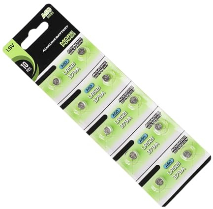 Fazvncv Paquete de 10 pilas alcalinas de botón de 1,55 V para mandos a distancia, pequeños aparatos electrónicos LR59/LR41/LR66