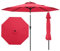 COSTWAY Ombrellone da Giardino 270 cm, Ombrellone da Esterno con Inclinazione Regolabile, Manovella, 8 Stecche, Tettuccio Ventilato, Ombrellone Parasole per Spiaggia, Bordo Piscina (Rosso)