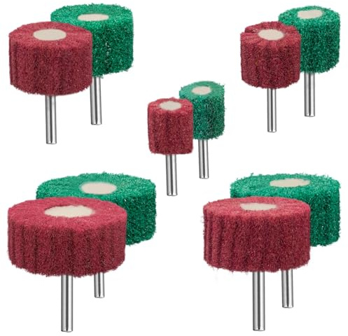 Senmai Tools 10 Pièces Kit Polissage Perceuse, tailles 25/30/40/50/60 mm Tampons abrasifs à lamelles Accessoire abrasif pour perceuse, visseuse sans fil, meuleuse droite