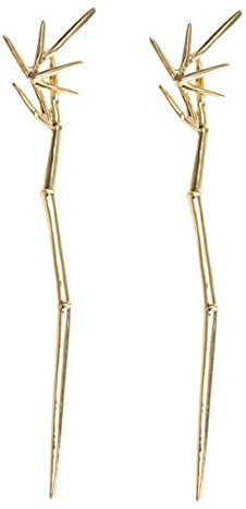 VALICLUD 2 Piezas Horquillas Vintage para Cabello de Bambú Accesorios de Pelo para Mujeres Pinchos Metálicos Joyería para Peinados para de San Valentín