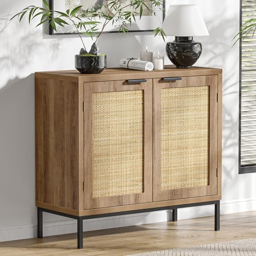 Skokliz Sideboard, Küchenschrank, Aufbewahrungsschrank mit Verstellbarer Ablage, Mehrzweckschrank, Büroschrank mit 2 Türen, Aktenschrank, für Küche, Esszimmer, Wohnzimmer