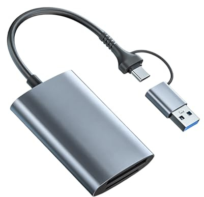 ZYHARUKO Doppelte USB-C- und USB-A-Anschlüsse, Typ B, Wärmeableitungsdesign für Kamera-Speicherverwaltung, CFast-Kartenleser