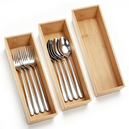 BESPORTBLE Organizador De Cajones De Caja De Almacenamiento Apilable Sin Tapa 3 Piezas Para Cubiertos Y Maquillaje Cocina Baño Y Dormitorio