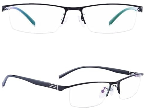 Kuisoe Intelligente Gleitsichtbrillen aus deutscher Produktion-Brille die sich automatisch der sehstärke anpasst-Kurzsichtigkeit und Astigmatismus (Schwarz,400 Grad nah und fern)