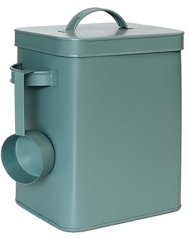 Relaxdays Metallbox, 6,5 L Aufbewahrungsbox mit Dosierhilfe, Tierfutter & Kaffee, luftdicht, Waschpulverdose, Farbwahl | Tierfutter & Lebensmittel, luftdicht, Waschpulverdose