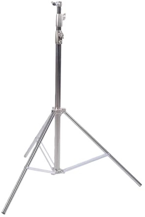 Akozon Heavy Duty Light Stand Professional Adjustable Spring Cushioned Studio Lighting Tripod for Photography Videography Live Streaming Stainless Steel 3 Meter 10kg Load Capacity (Silver)