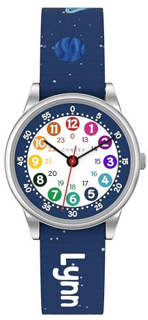 Cander Berlin MNA 1230 G Armbanduhr 3 ATM wasserdicht Lernuhr Armbanduhr Kinder Lernuhr analog Jungen Mädchen Weltraum (Standard)