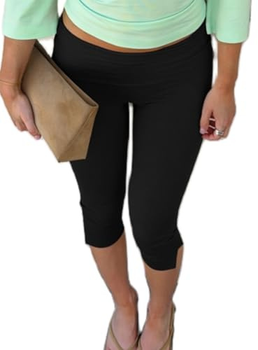 Springcmy Women Fold Over Capri Leggings Y2K Low Rise Metal Eyelet Pants Stretch Lounge Yoga Athletic Cropped Pants Bottoms