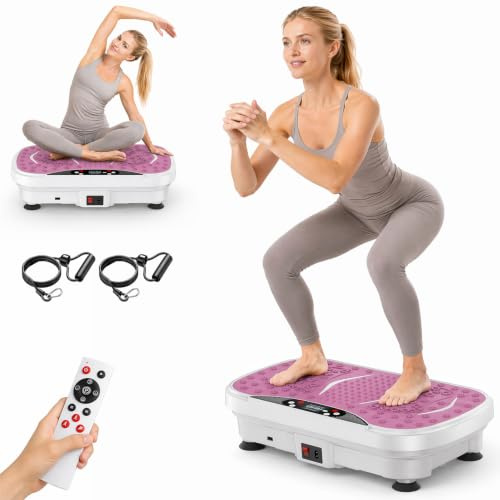 Vibration Plate Lymphatic Drainage Exercise Machine Platform Weight Loss | 99 Speeds Workout Vibrate Stand Shake Board Fitness for Weight Loss Fat Burner for Gym Home Office 150KG Capacity for Women