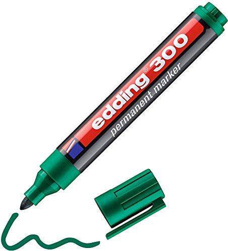 edding Permanentmarker edding 300, nachfüllbar, 1,5-3 mm, schwarz (Einzelstift, Grün)