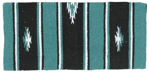 Tough1 Sierra Acrylic Blend Pony Saddle Blanket - Teal/Black/Cream