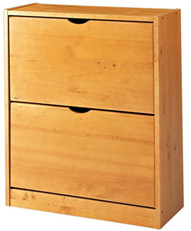 Moblit Zapatero de Dos Trampones Realizado en Madera de Pino Macizo Color Miel Serie Canet Medidas (77x63x27) cm (AltoxAnchoXFondo), Robusto y Duradero