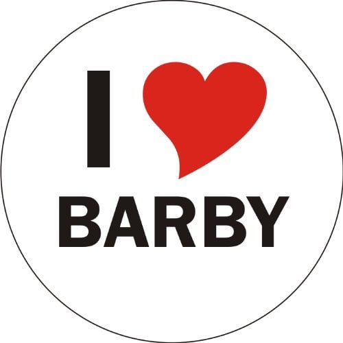 INDIGOS UG I Love Barby Handyaufkleber Handyskin 50x50 mm rund