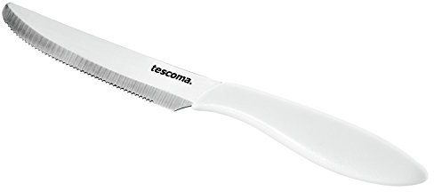 Tescoma Presto Coltello Tavola, 6 Pezzi, Acciaio Inossidabile, Bianco, 12 cm
