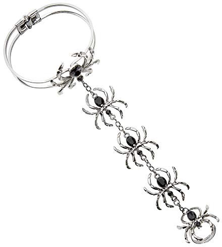 W WIDMANN MILANO Party Fashion 09663 - Armband mit Spinnenring, Accessoire, Karneval, Mottoparty
