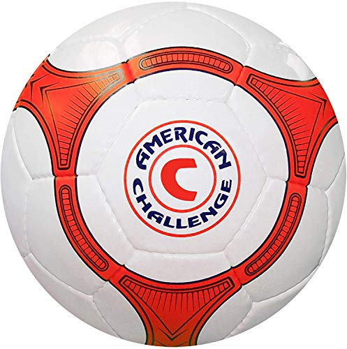 American Challenge Quina Futsal Ball, White/Orange-Navy Blue, 4