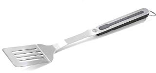 GEFU BBQ Grillwender Edelstahl 50,4 cm - Fleischheber für Steak & Fisch | Pfannenwender mit Lochfläche für Fettablauf, ergonomischem Soft-Touch-Griff und Aufhängeöse, spülmaschinengeeignet