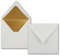 10 Quadratische Brief-Umschläge 165 x 165 mm (16,5 x 16,5 cm) in Weiß mit Goldenem Seidenfutter-Nassklebung Brief-Kuverts I Marke:Gustav NEUSER®