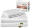 Pizuna 400 Fils Coton Draps Set 180x200 Blanc, 4pc 100% Coton À Longues Fibres Parure de lit Satin Doux Comprend 1 Drap-Housse, 1 Drap Plat & 2 Taies D'oreiler.