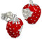 Teenie-Weenie Ohrstecker für Kinder 925 Silber rote Erdbeere Ohrringe D3SDO8115R Silber, Emaille Ohrschmuck für Kinder