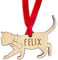 Personalised Cat Christmas Tree Decoration: Oak Veneer or White Wood: Design 3 - Personalise with any Name! (Oak Veneer Wood, Decoration Only)