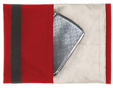 Keycard- Autoschlüssel-Etui 12x8 cm | Kreditkarten Tasche | RFID No-Signal| Funk-Stop| Keyless Go Schutz (Rot)