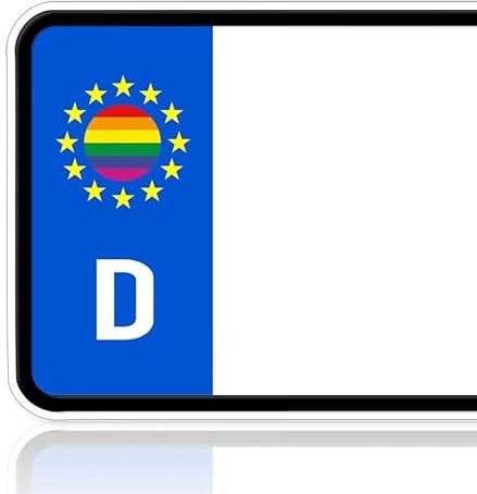 2x Premium Aufkleber Nummernschild Regenbogen Gay Rainbow LGBT Sticker Waschanlagenfest