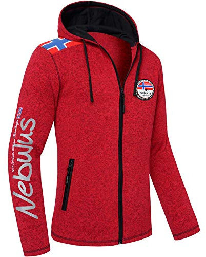 Nebulus Norska - Giacca in pile da uomo con chiusura lampo su tutta la lunghezza