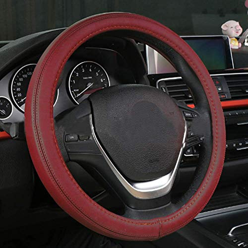 Cubierta del Volante de Cuero de Microfibra Cool (Vino Tinto)