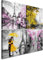 murando - Wandbilder Eiffelturm 80x80 cm 4 Teilig je 40x40 Vlies Leinwandbild Kunstdruck modern Wandbilder XXL Wanddekoration Design Wand Bild - City Stadt Paris Paar wie gemalt
