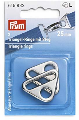 Prym 615832 Steg 25 mm silberfarbig Triangel-Ringe, Zinklegierung