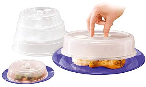 5 Piece Microwave Food Plate Ventilated Covers | BPA Free | Vented Splatter Guard Cover | 115-225mm