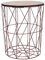 vidaXL Couchtisch Beistelltisch Metallkorb Korbtisch Kaffeetisch Wohnzimmertisch Sofatisch Tisch Aufbewahrungskorb Rund Kupfer Ø47cm