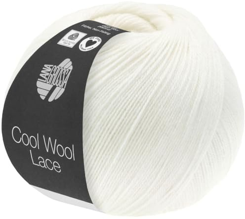 LANA GROSSA Cool Wool Lace | Extrafeine Merinowolle waschmaschinenfest und filzfrei | Handstrickgarn aus 100% Schurwolle (Merino) | 50g Wolle zum Stricken & Häkeln | 400m Garn FB 28