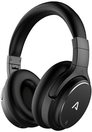 LAMAX NoiseComfort ANC Auriculares inalámbricos con aislamiento activo de ruido (ANC), Bluetooth 5.0, USB-C, funcionamiento 50 horas, funda de viaje y adaptador de avión en el paquete, construcción de