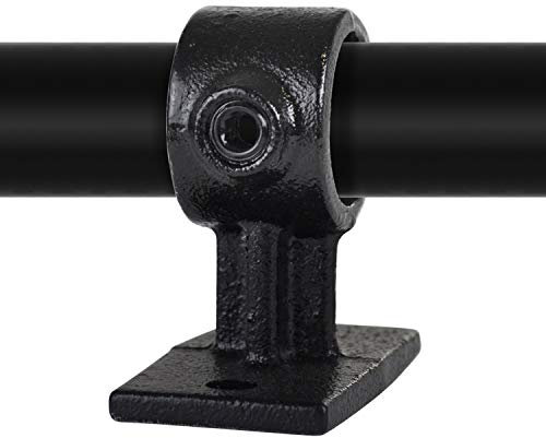 Klemp - Schwarz Mittelstütze-Rohrverbinder, Handlaufhalterung/Wandhalterung, inkl. Schrauben Typ 34BA - 21,3 mm / ½
