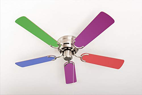 Pepeo Ventilateur de plafond extra plat Kisa Multicolor nickel brossé