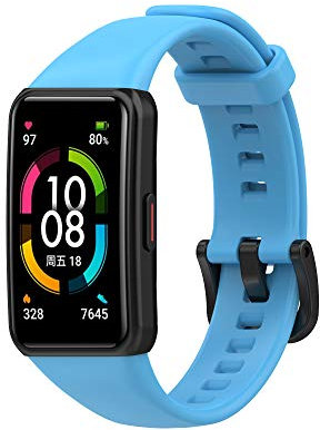 Yikamosi Kompatibel mit Honor Band 6 Armband/Huawei Band 6 Armband,Schnellverschluss Weiches TPU rostfreiem Metallverschluss Ersatzbänder für Honor Band 6/Huawei Band 6,Blau