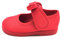 ANDREA RUIZ - Mercedita de Tela para niña con un Lazo de Lona Bebé niña Talla: 19 Color: Rojo