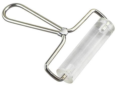 HugeDE Clear Non-Stick Acrylic Clay Roller Rolling Pin with Steel Handle, Transparent, 10cm/3.93 inch Length, 2.5cm/0.98 inch Diameter, Suitable for Clay Processes, Embossing and Other Projects
