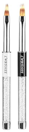 LWBTOSEE 2PCS Nail Ombre Brush Nail Art Painting Pen Brush UV Gel Polish Gradient Color Rhinestone Crystal Acrylic Nail Drawing Pen