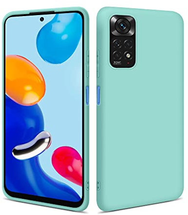 HSP Hülle für Xiaomi Redmi Note 11 / 11S [Staubabweisend] Handyhülle | Premium TPU Silikon Case Schutzhülle | Kratzfest Stoßfest Fallschutz | Kameraschutz Displayschutz | Passgenau Dünn Matt | Türkis