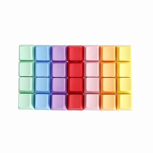 PBT Blanko-Tastenkappen, OEM-Profil R1R2R3R4, separate einzelne Tastenkappe für mechanische Tastatur, Farbe: Rosa, Lila, Rot, Blau