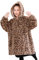 Wearable Blanket Hoodie für Kinder Kleinkinder, kuschelig warm und weich mit Kapuze Sweatshirt mit großer Tasche, braun Gepard Druck Kunstpelz niedlichen Hoodies für Kinder 2-6 Jahre alt Geschenke